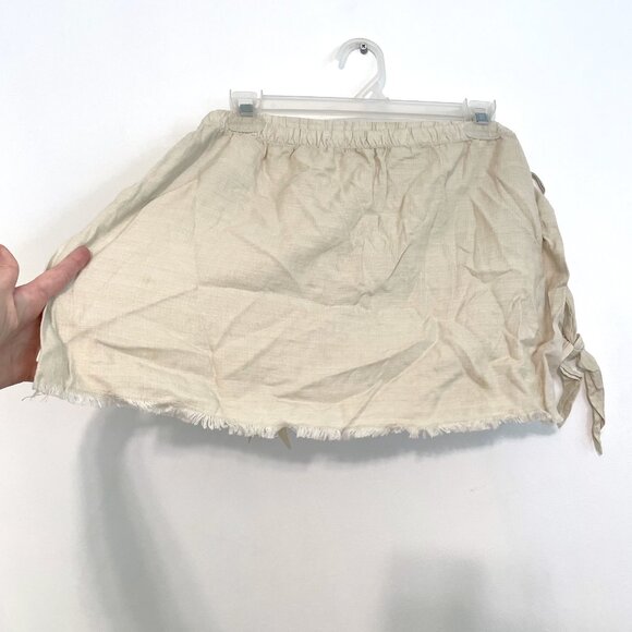 CLOTH & STONE ANTHROPOLOGIE ANTHRO Frayed Off the Shoulder Top Cream Boho Hippie - Picture 11 of 16